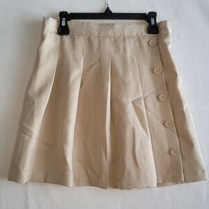 IZOD Uniform Skort Girls 12 Pleated Pull On Khaki Tan Skirt Approved Schoolwear